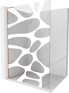 Mexen Kioto L paravan za tuš Walk-in 80 x 200 cm, bijeli val, brušeni bakar - 800-080-103-65-97