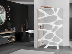 Mexen Kioto L paravan za tuš Walk-in 80 x 200 cm, bijeli val, brušeni bakar - 800-080-103-65-97