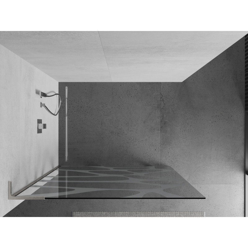 Mexen Kioto L dušisein Walk-in 100 x 200 cm, valge laine, harjatud nikkel - 800-100-103-97-97