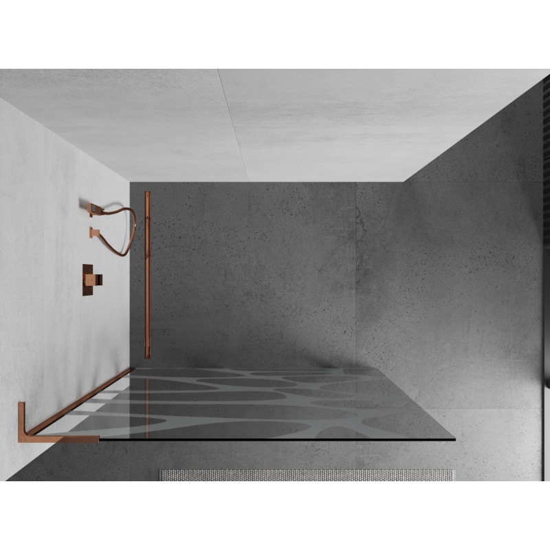 Mexen Kioto L dušisein Walk-in 120 x 200 cm, valge laine, roosa kuld - 800-120-103-60-97