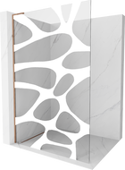 Mexen Kioto L Wandpaneel voor douche Walk-in 120 x 200 cm, witte golf, roze goud - 800-120-103-60-97