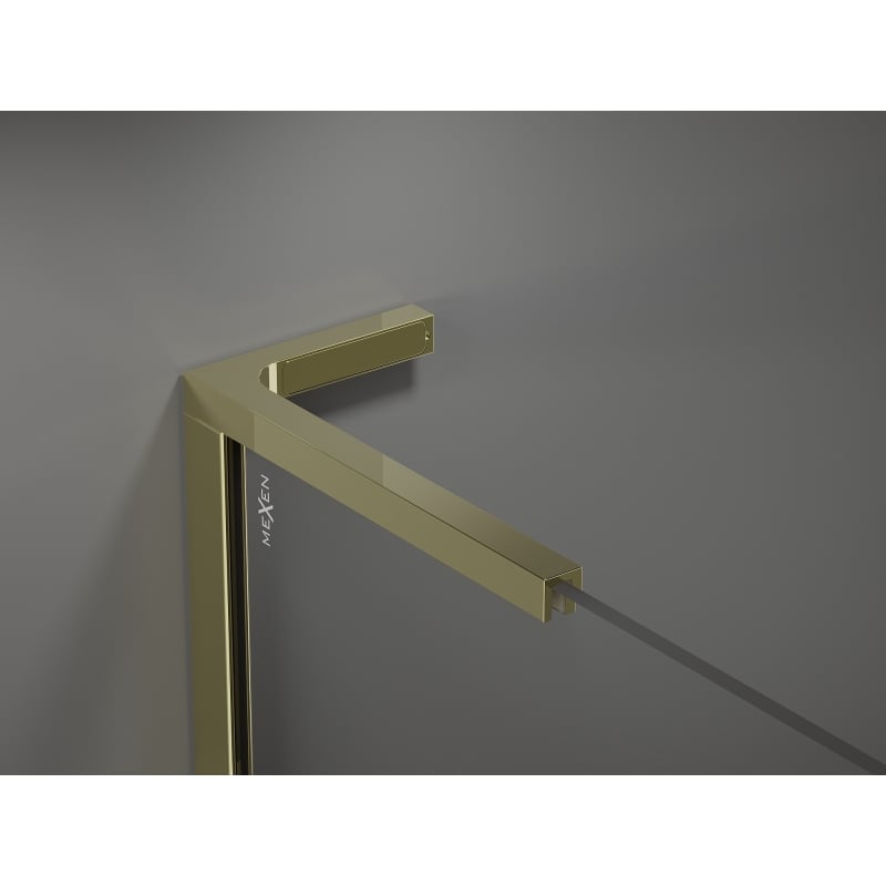 Mexen Kioto L dušisein Walk-in 100 x 200 cm, valge laine, kuldne - 800-100-103-50-97
