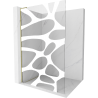 Mexen Kioto L Duschwand Walk-in 80 x 200 cm, weiße Welle, gold - 800-080-103-50-97