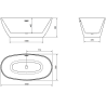 Mexen Eris freistehende Badewanne 155 x 80 cm, weiß, Überlauf chrom - 53441558000-01