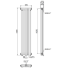 Mexen Denver dekoratiivne radiaator 1600 x 378 mm, 1487 W, valge - W215-1600-378-00-20