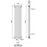 Mexen Denver dekoratiivne radiaator 1600 x 378 mm, 1487 W, must - W215-1600-378-00-70