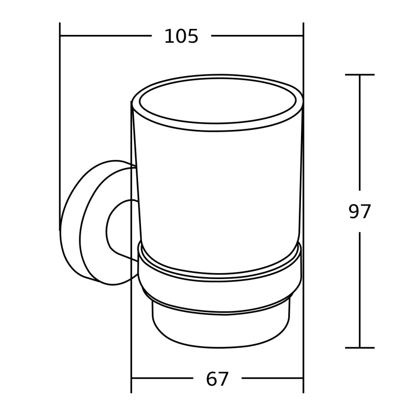 Mexen Tiber Becher fir Zahnborstelen, schwaarz - 7050538-70
