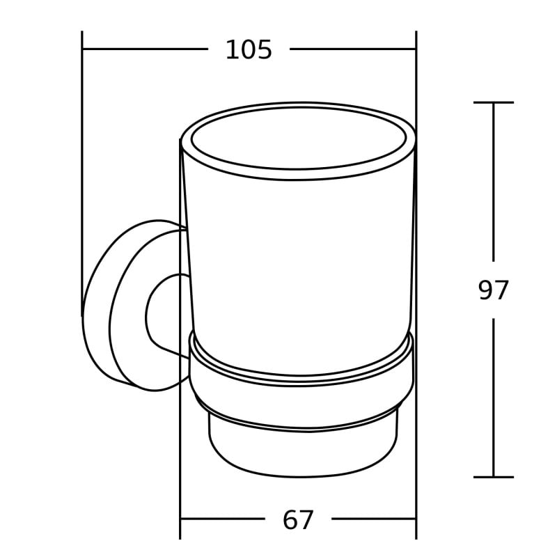 Mexen Tiber Zahnbürstenhalter, schwarz - 7050538-70