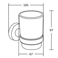 Mexen Tiber kubek na szczoteczki, czarny - 7050538-70