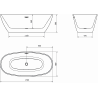 Mexen Eris vrijstaande badkuip 170 x 80 cm, zwart, zwarte overloop - 53441708070-70