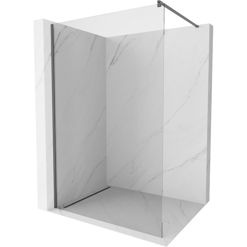 Mexen Kioto ścianka prysznicowa Walk-in 160 x 200 cm, transparent 8 mm, gun metal - 800-160-101-95-00