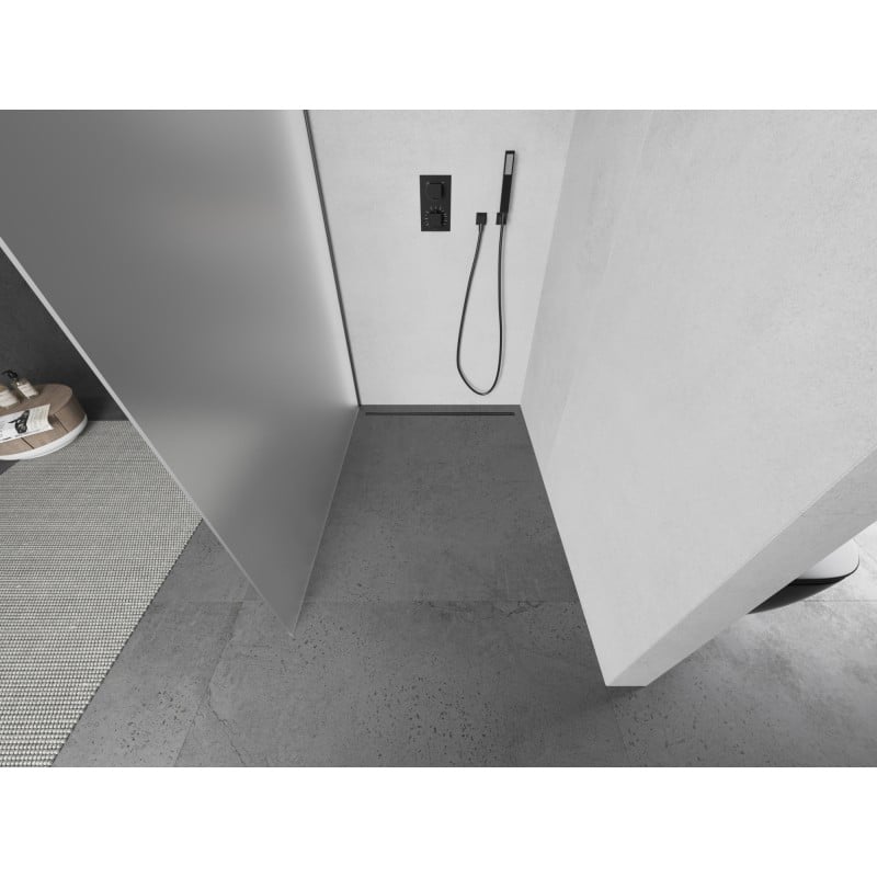 Mexen Kioto ścianka prysznicowa Walk-in 120 x 200 cm, szron 8 mm, gun metal - 800-120-101-95-30