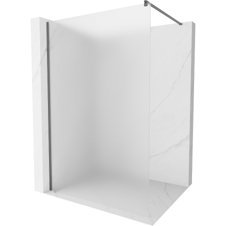 Mexen Kioto Walk-in-Duschwand 140 x 200 cm, satiniert 8 mm, gun metal - 800-140-101-95-30
