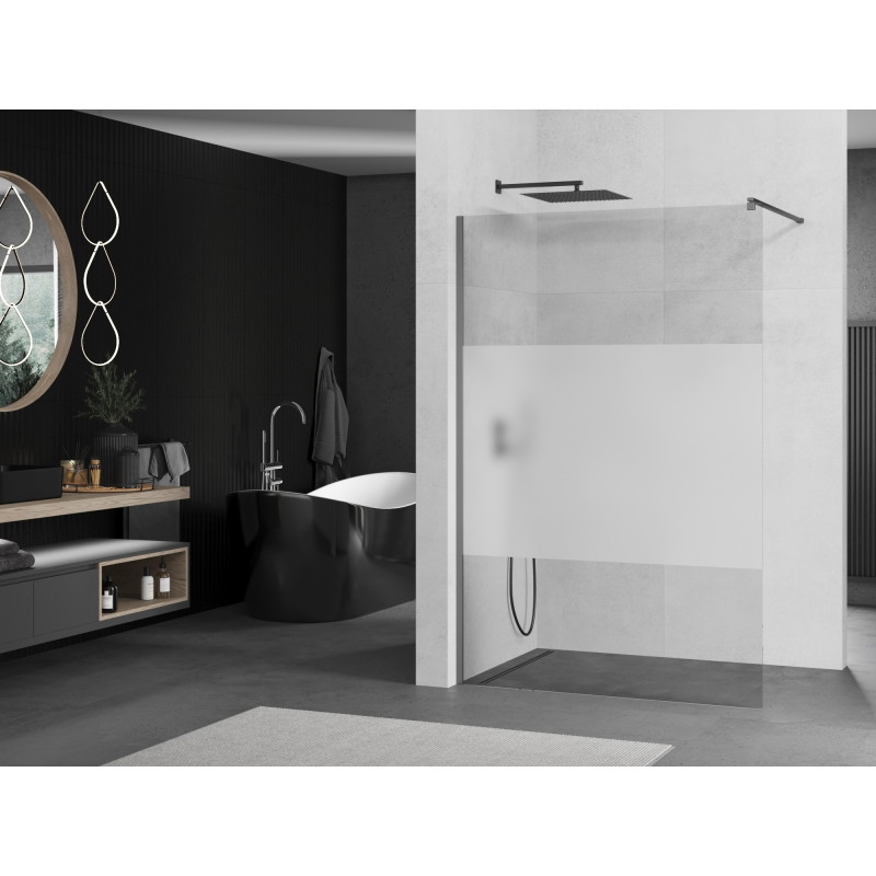 Mexen Kioto dušisein Walk-in 70 x 200 cm, läbipaistev/matt 8 mm, gun metal - 800-070-101-95-35