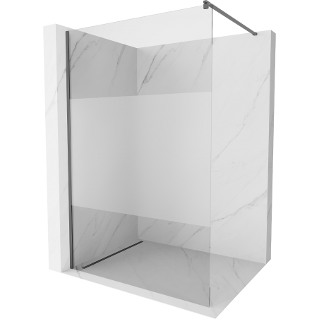 Mexen Kioto Duschwand Walk-in 70 x 200 cm, transparent/Frost 8 mm, gun metal - 800-070-101-95-35