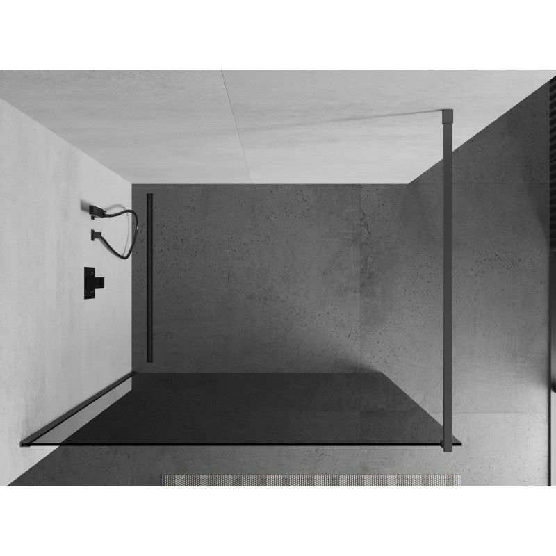 Mexen Kioto duschvägg Walk-in 120 x 200 cm, grafit 8 mm, gun metal - 800-120-101-95-40
