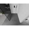 Mexen Kioto paroi de douche Walk-in 100 x 200 cm, motif noir 8 mm, gun metal - 800-100-101-95-70
