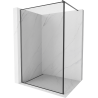 Mexen Kioto paroi de douche Walk-in 100 x 200 cm, motif noir 8 mm, gun metal - 800-100-101-95-70