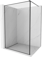 Mexen Kioto zid za tuš Walk-in 150 x 200 cm, crni okvir 8 mm, pištoljski metal - 800-150-101-95-70