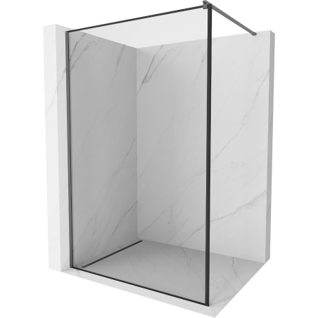 Mexen Kioto Walk-in Shower Wall 160 x 200 cm, Black Frame 8 mm, Gun Metal - 800-160-101-95-70