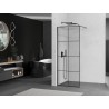 Mexen Kioto ścianka prysznicowa Walk-in 70 x 200 cm, czarna kratka 8 mm, gun metal - 800-070-101-95-77