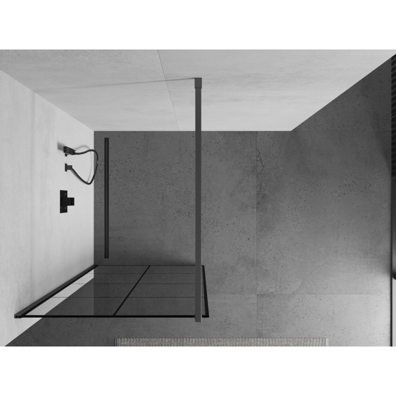 Mexen Kioto dušisein Walk-in 70 x 200 cm, must ruudustik 8 mm, gun metal - 800-070-101-95-77