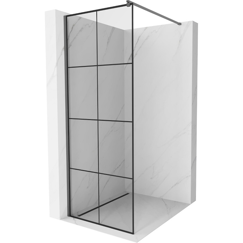 Mexen Kioto dušisein Walk-in 70 x 200 cm, must ruudustik 8 mm, gun metal - 800-070-101-95-77