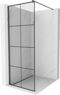 Mexen Kioto paroi de douche Walk-in 70 x 200 cm, grille noire 8 mm, gun metal - 800-070-101-95-77