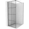 Mexen Kioto paroi de douche Walk-in 80 x 200 cm, motif noir 8 mm, gun metal - 800-080-101-95-77