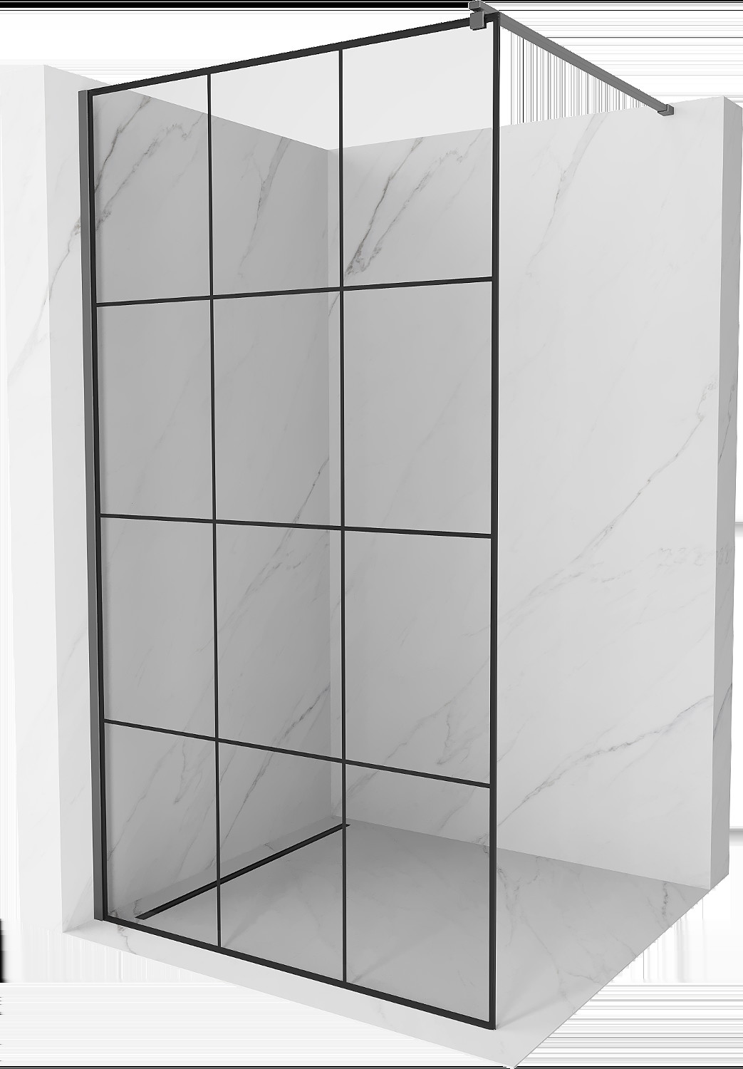 Mexen Kioto ścianka prysznicowa Walk-in 100 x 200 cm, czarny wzór 8 mm, gun metal - 800-100-101-95-77