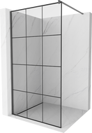 Mexen Kioto staklena pregrada Walk-in 110 x 200 cm, crna rešetka 8 mm, gun metal - 800-110-101-95-77