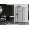Mexen Kioto dušisein Walk-in 140 x 200 cm, must ruudustik 8 mm, relvmetall - 800-140-101-95-77