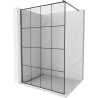 Mexen Kioto ścianka prysznicowa Walk-in 160 x 200 cm, czarna kratka 8 mm, gun metal - 800-160-101-95-77