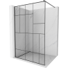 Mexen Kioto paroi de douche Walk-in 70 x 200 cm, motif noir 8 mm, métal canon - 800-070-101-95-78