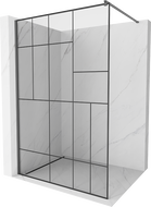 Mexen Kioto stijena za tuširanje Walk-in 90 x 200 cm, crni uzorak 8 mm, pištolj metal - 800-090-101-95-78