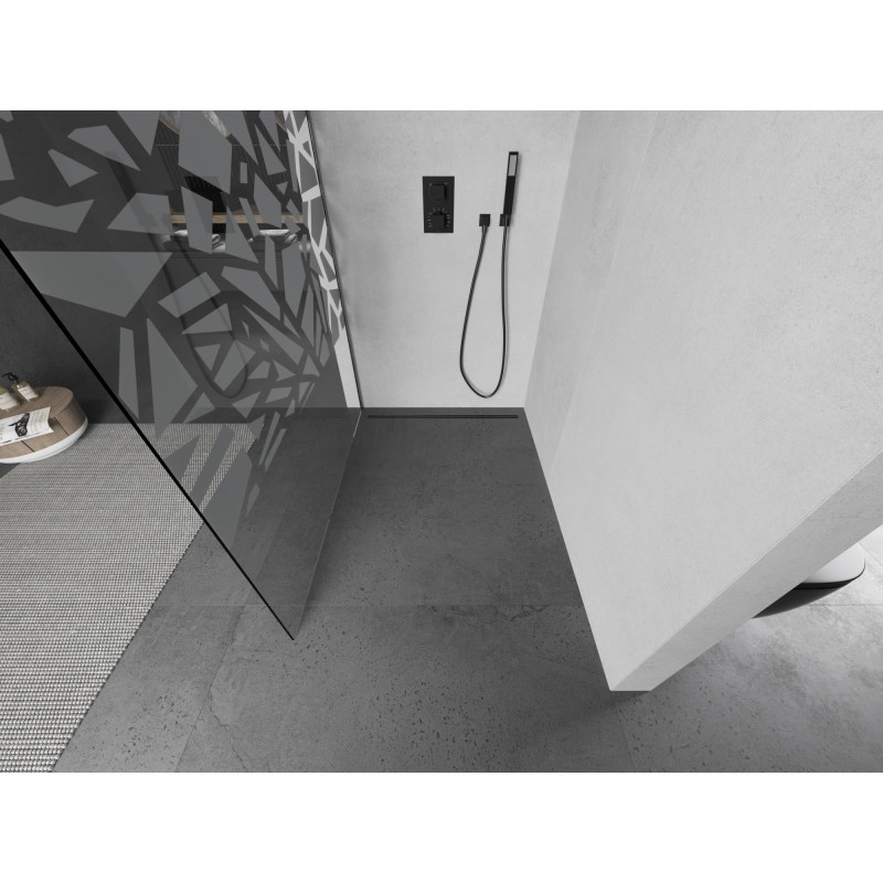 Mexen Kioto dušisein Walk-in 70 x 200 cm, valge muster 8 mm, gun metal - 800-070-101-95-85