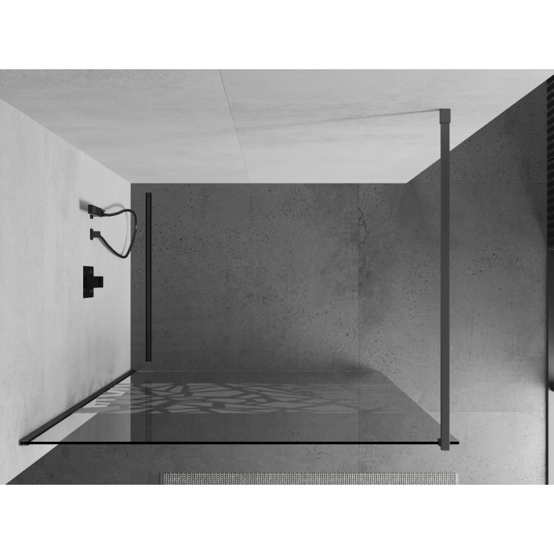Mexen Kioto dušisein Walk-in 70 x 200 cm, valge muster 8 mm, gun metal - 800-070-101-95-85