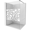 Mexen Kioto paroi de douche Walk-in 140 x 200 cm, motif blanc 8 mm, acier gun metal - 800-140-101-95-85