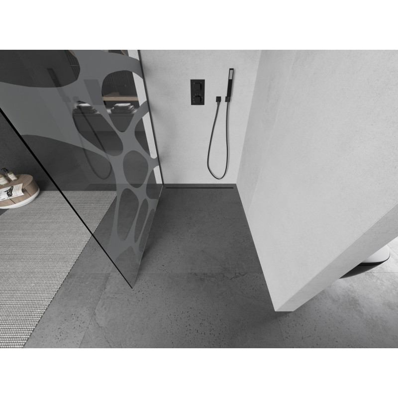 Mexen Kioto dušisein Walk-in 70 x 200 cm, valge laine 8 mm, gun metal - 800-070-101-95-97