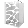 Mexen Kioto mampara de ducha Walk-in 80 x 200 cm, onda blanca 8 mm, metal gun - 800-080-101-95-97