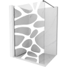 Mexen Kioto Walk-in Shower Panel 140 x 200 cm, White Pattern 8 mm, Gun Metal - 800-140-101-95-97