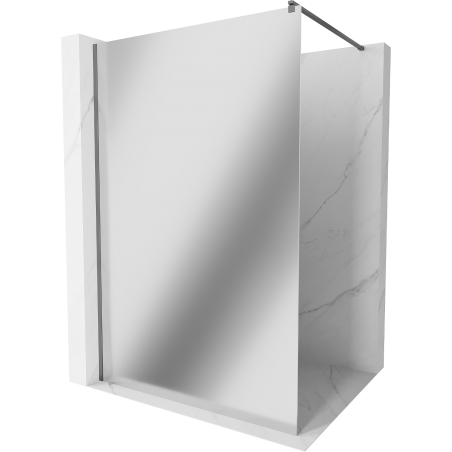 Mexen Kioto Walk-in Shower Wall 130 x 200 cm, Mirror 8 mm, Gun Metal - 800-130-101-95-50
