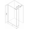 Mexen Kioto Duschwand Walk-in 90 x 40 cm, transparent, schwarz - 800-090-212-70-00-040