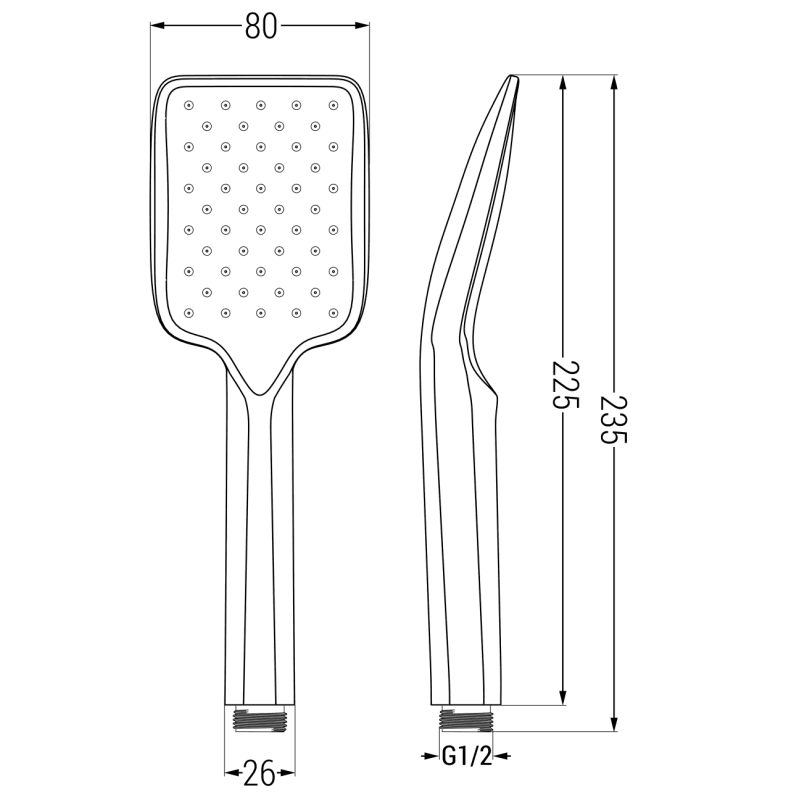 Mexen R-62 pomme de douche à 1 fonction, blanche - 79562-20