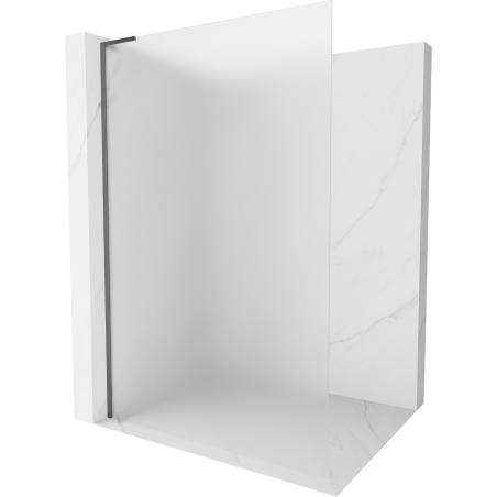 Mexen Kioto L paroi de douche Walk-in 110 x 200 cm, verre dépoli, gun metal - 800-110-103-95-30