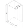 Mexen Kioto paroi de douche Walk-in 150 x 30 cm, transparent, nickel brossé - 800-150-212-97-00-030