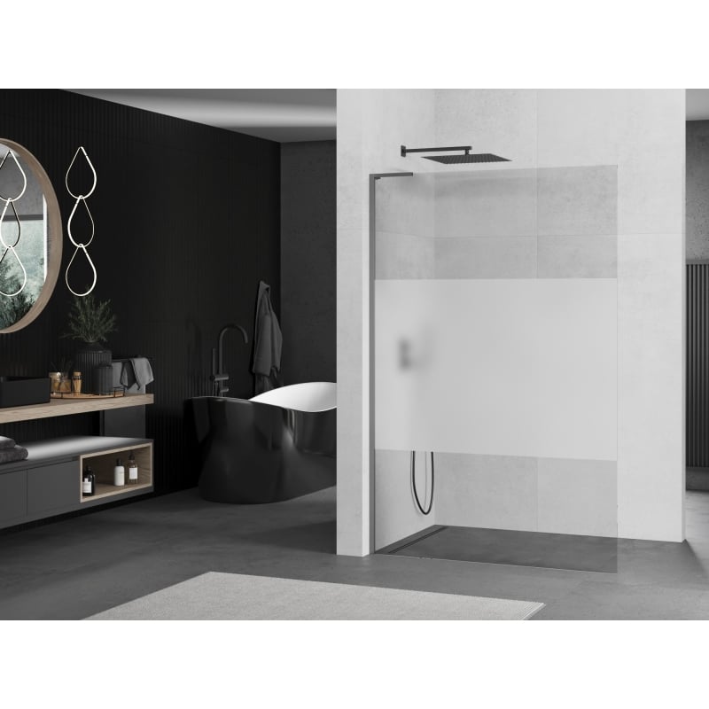Mexen Kioto L ścianka prysznicowa Walk-in 120 x 200 cm, transparent/szron, gun metal - 800-120-103-95-35