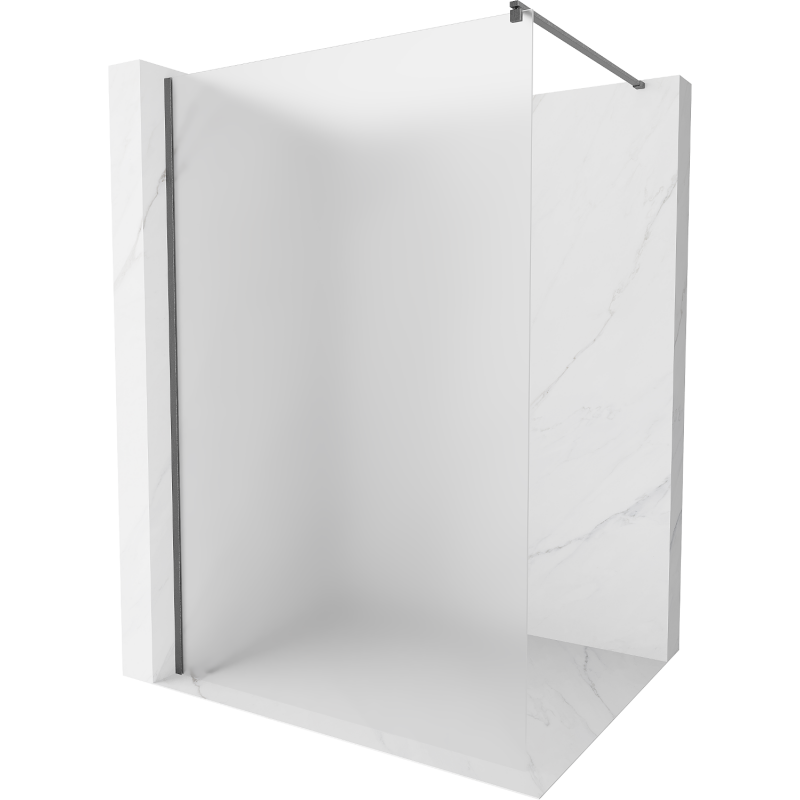 Mexen Kioto ścianka prysznicowa Walk-in 90 x 200 cm, szron 8 mm, gun gray szczotkowany - 800-090-101-66-30