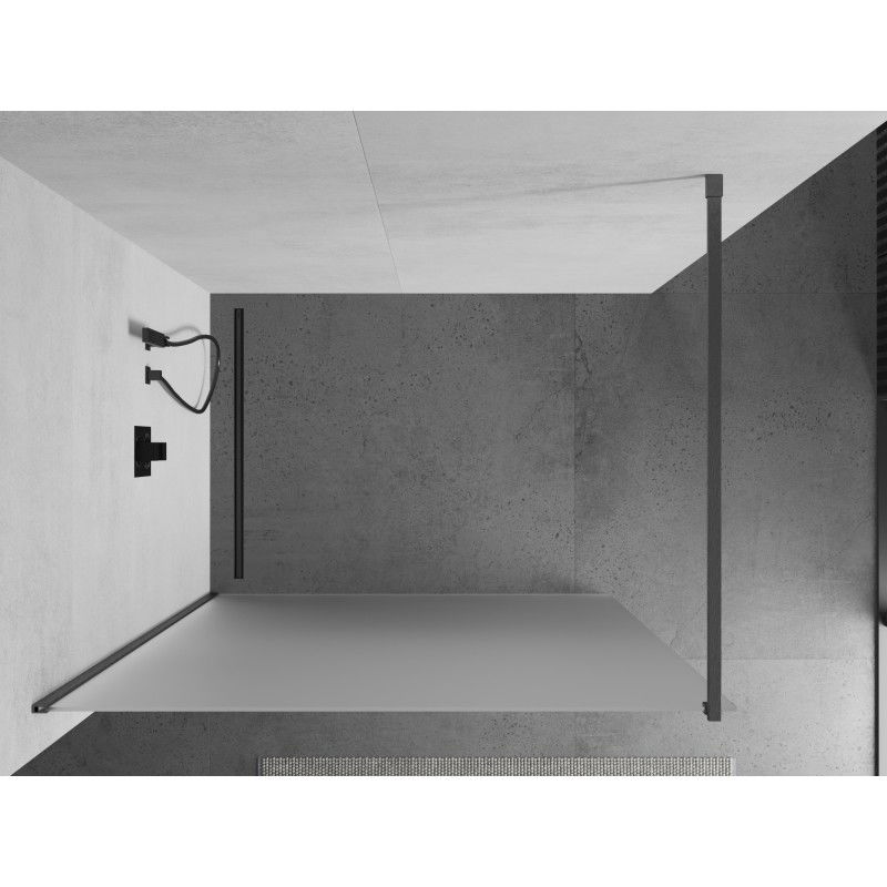 Mexen Kioto parede de chuveiro Walk-in 120 x 200 cm, geada 8 mm, cinza escovado - 800-120-101-66-30