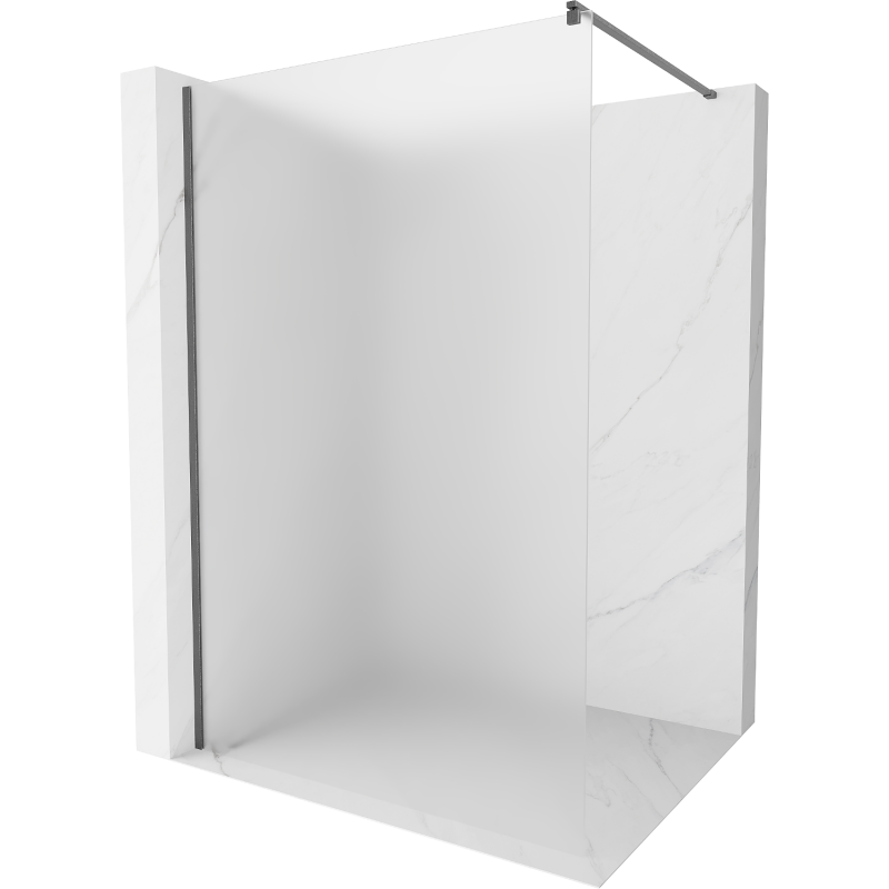 Mexen Kioto Walk-in Shower Wall 130 x 200 cm, Frosted 8 mm, Gun Gray Brushed - 800-130-101-66-30